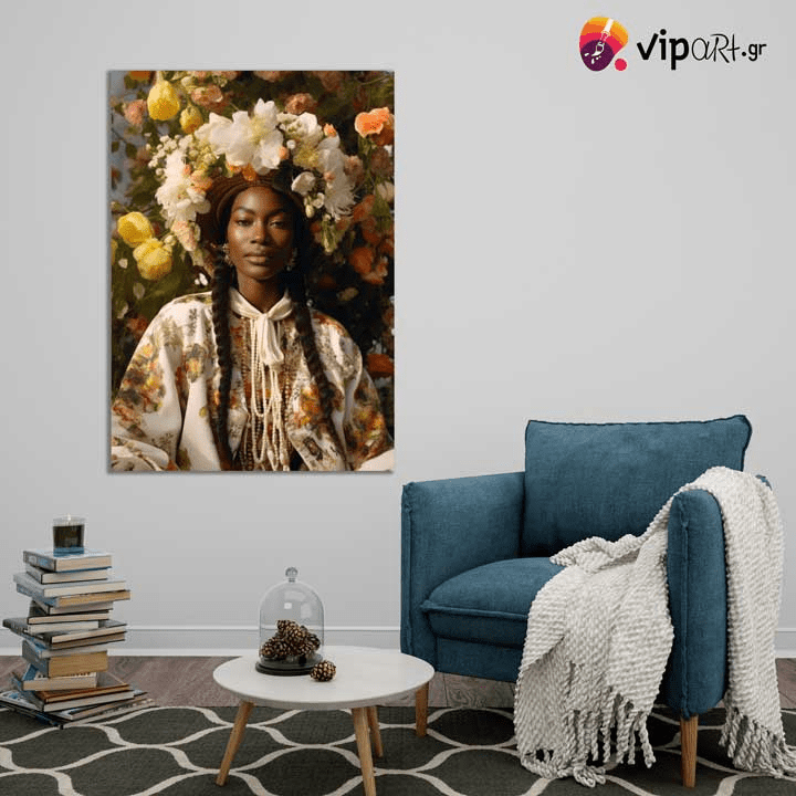 Πίνακας σε Καμβά Woman Posing with Bloom