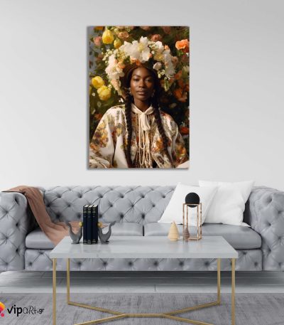 Πίνακας σε Καμβά Woman Posing with Bloom