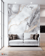 Αυτοκόλλητη Ταπετσαρία Τοίχου Grey and Golden Marble