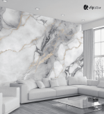 Αυτοκόλλητη Ταπετσαρία Τοίχου Grey and Golden Marble
