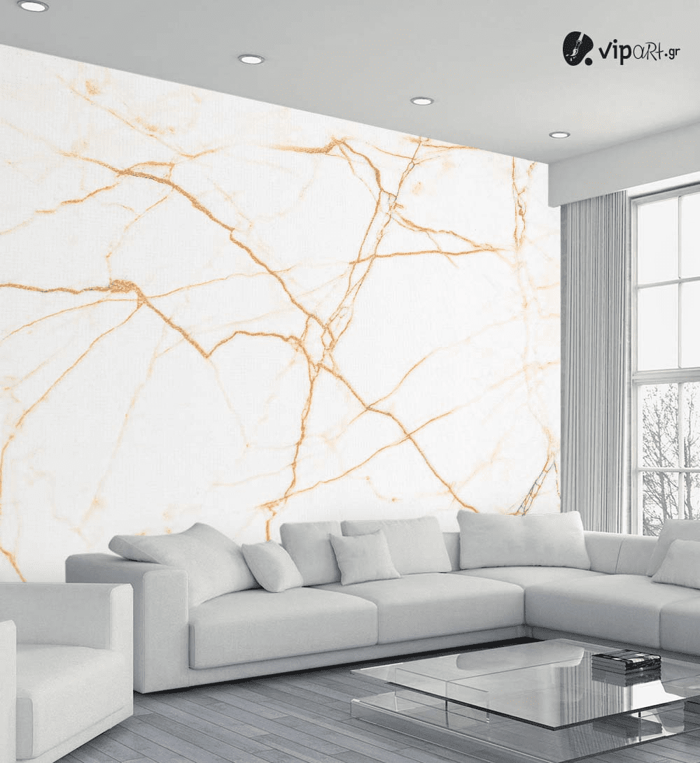 Αυτοκόλλητη Ταπετσαρία Τοίχου Orange Marble
