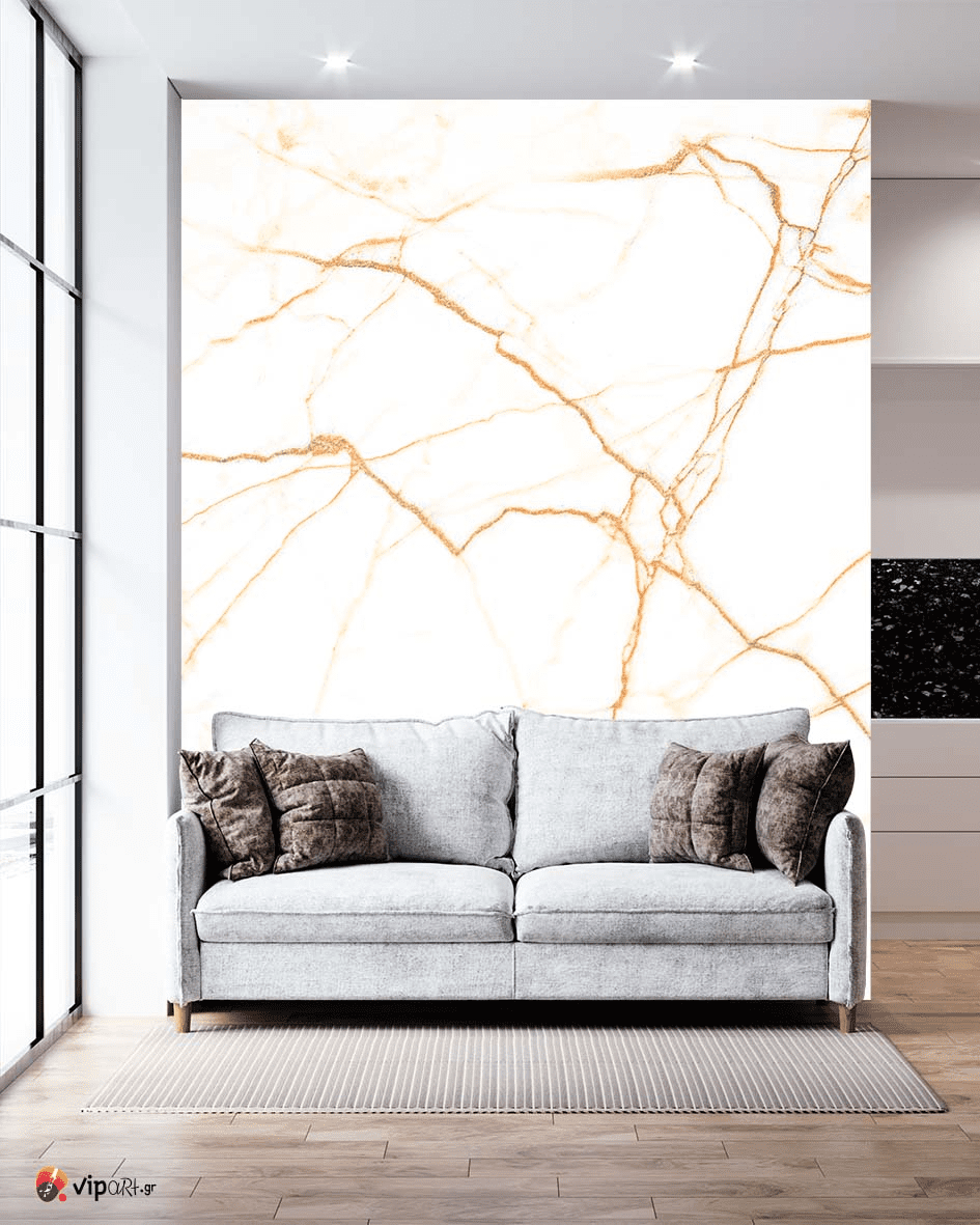 Αυτοκόλλητη Ταπετσαρία Τοίχου Orange Marble