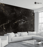 Αυτοκόλλητη Ταπετσαρία Τοίχου Black and Golden Marble