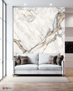 Αυτοκόλλητη Ταπετσαρία Τοίχου Silver and Golden Marble
