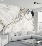 Αυτοκόλλητη Ταπετσαρία Τοίχου Silver and Golden Marble