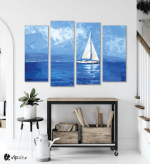 Πίνακας Καμβάς Τετράπτυχος Oil Painting of Boat