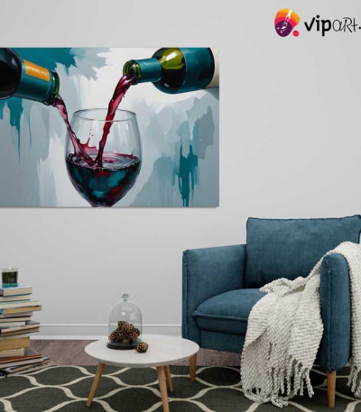 Πίνακας σε Καμβά Painting a Glass with Wine