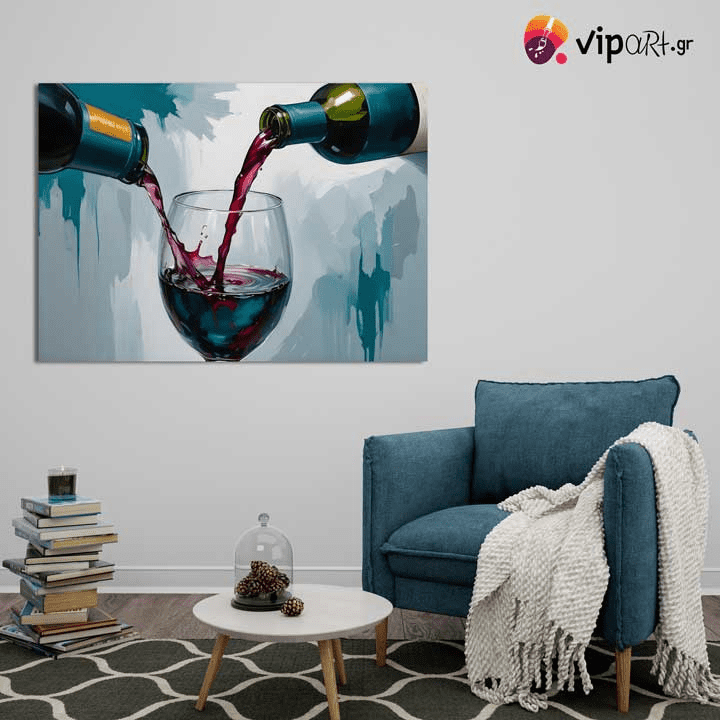 Πίνακας σε Καμβά Painting a Glass with Wine