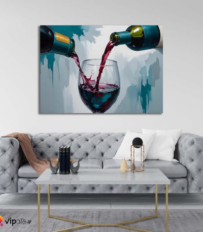 Πίνακας σε Καμβά Painting a Glass with Wine