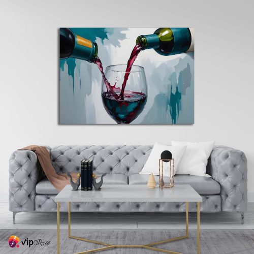 Πίνακας σε Καμβά Painting a Glass with Wine