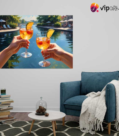 Πίνακας σε Καμβά Cocktails by the Sea