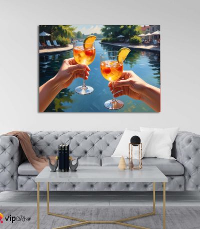 Πίνακας σε Καμβά Cocktails by the Sea