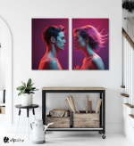 Σύνθεση με πίνακες Καμβάδες : Before the Kiss- 2 Τεμάχια 70x50
