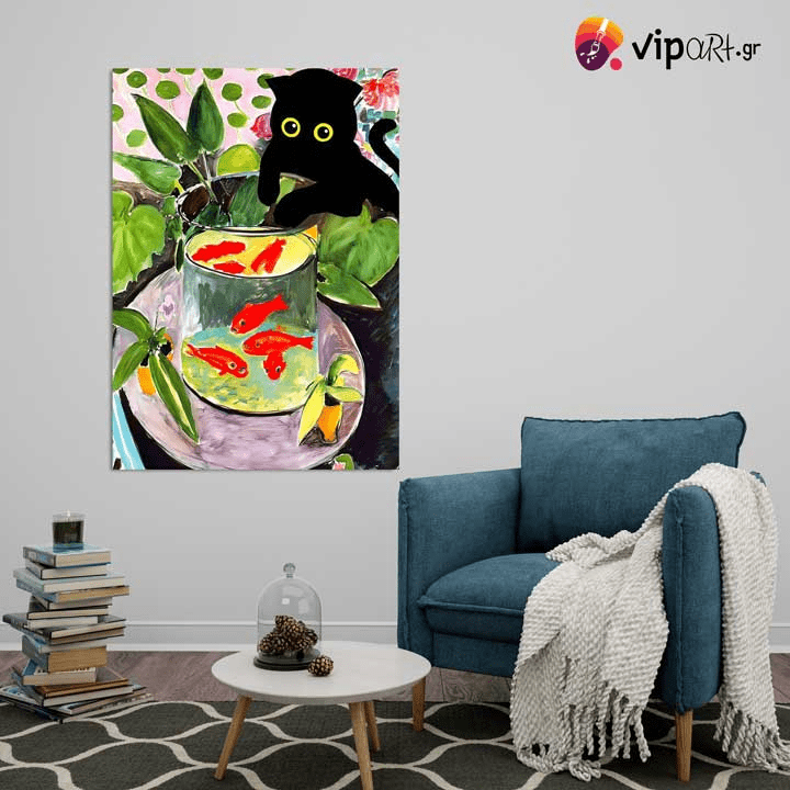 Πίνακας σε Καμβά Matisse Goldfish with Black Cat