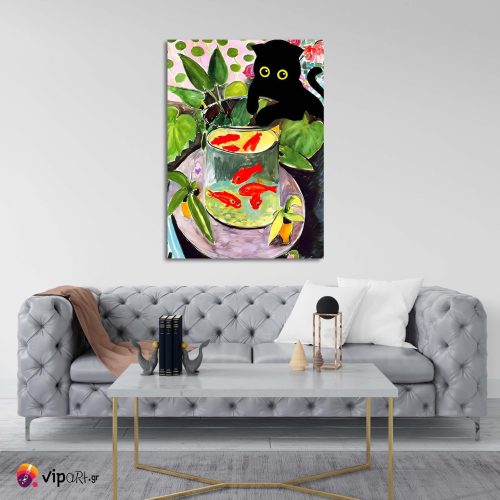 Πίνακας σε Καμβά Matisse Goldfish with Black Cat