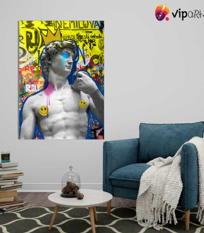 Πίνακας σε Καμβά Statue Graffiti Art