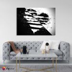 Πίνακας σε Καμβά Black & White Heart