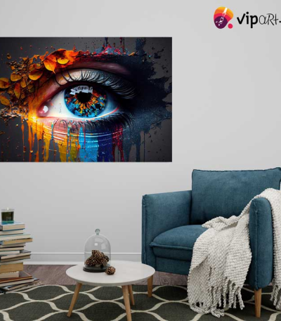 Πίνακας σε Καμβά Colorful Eye Painting
