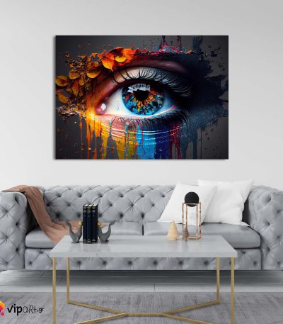 Πίνακας σε Καμβά Colorful Eye Painting