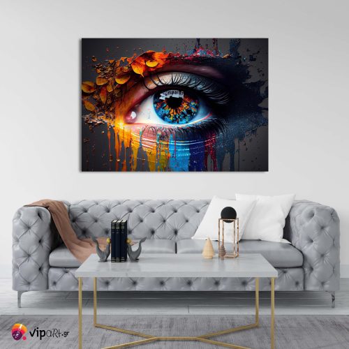 Πίνακας σε Καμβά Colorful Eye Painting