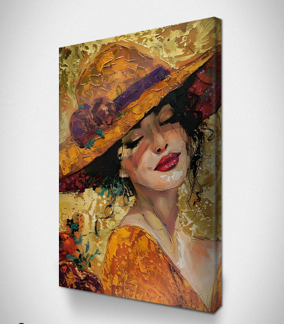 Πίνακας σε Καμβά Woman with Hat