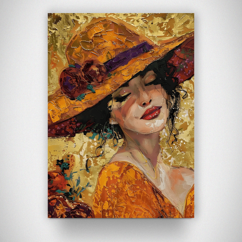 Πίνακας σε Καμβά Woman with Hat