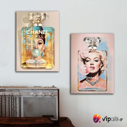 Σύνθεση με πίνακες Καμβάδες : Old Hollywood Perfume - 2 Τεμάχια 70x 50