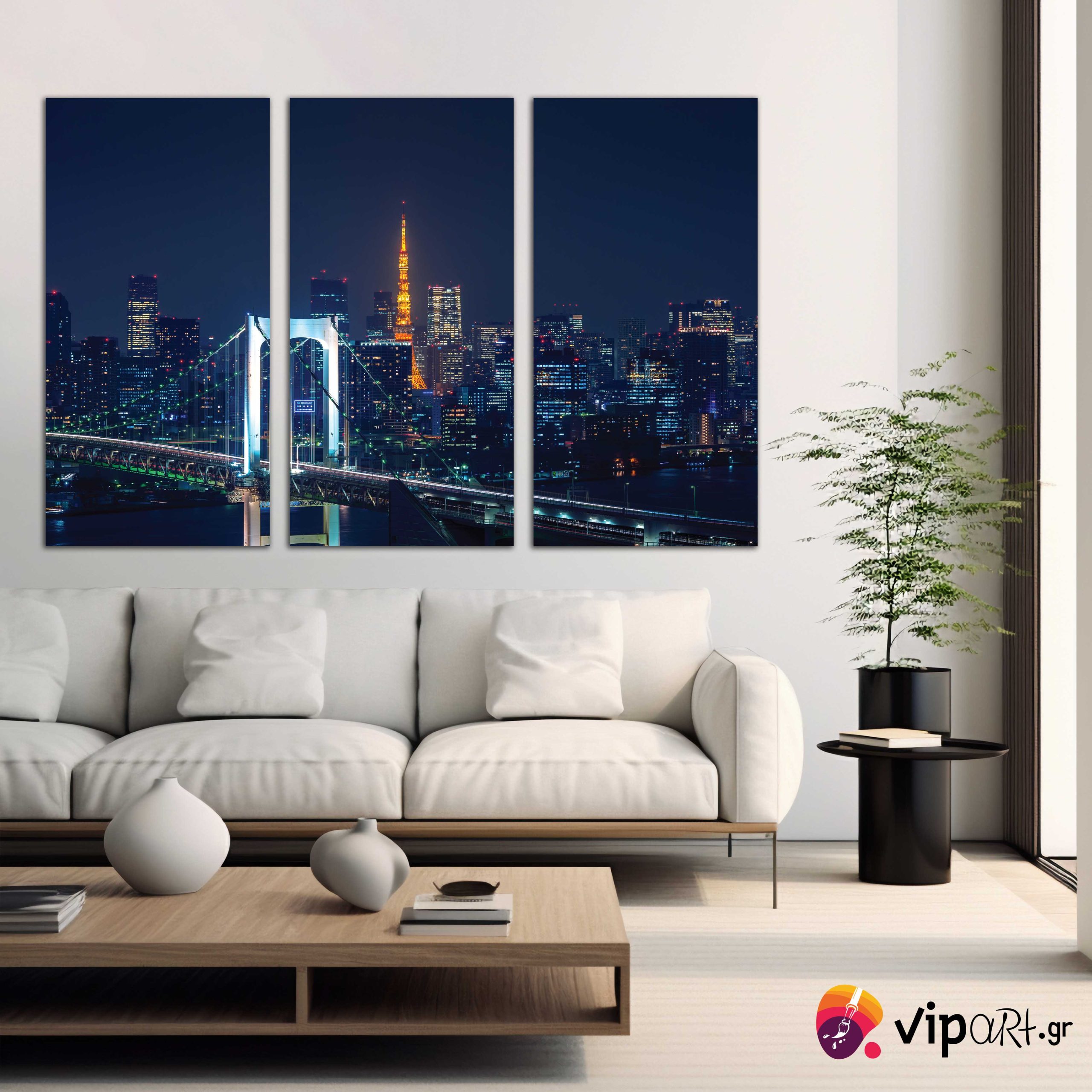 Καμβάς Τρίπτυχος Πίνακας Tokyo Cityscape
