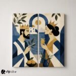 Σύνθεση με πίνακες Καμβάδες Mediterranean Royals | King & Queen Diptych Canvas Set- 2 Τεμάχια 100x60 - Image 2
