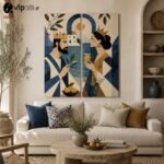 Σύνθεση με πίνακες Καμβάδες Mediterranean Royals | King & Queen Diptych Canvas Set- 2 Τεμάχια 100x60