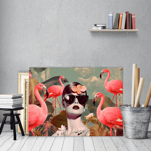 Πίνακας Καμβάς Flamingo Pop Art