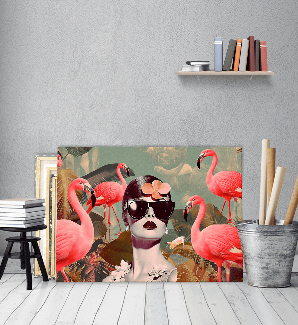 Πίνακας Καμβάς Flamingo Pop Art