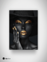 Πίνακας Καμβάς mavro xryso african woman
