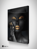 Πίνακας Καμβάς mavro xryso african woman