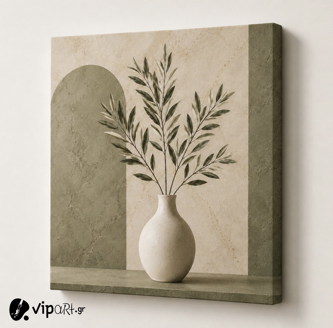 b 1009 Πίνακας σε καμβά Olive Harmony - Image 1