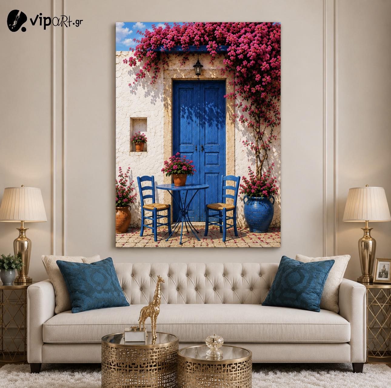 Πίνακας σε καμβά Mediterranean Blue Door