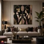 Σύνθεση με πίνακες Καμβάδες Royal Art Deco- 2 Τεμάχια 100x60