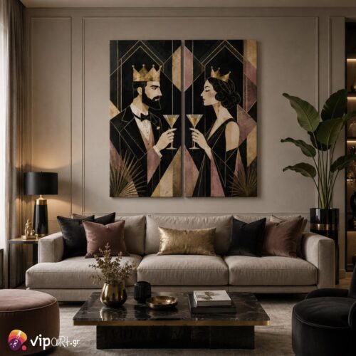 Σύνθεση με πίνακες Καμβάδες Royal Art Deco- 2 Τεμάχια 100x60