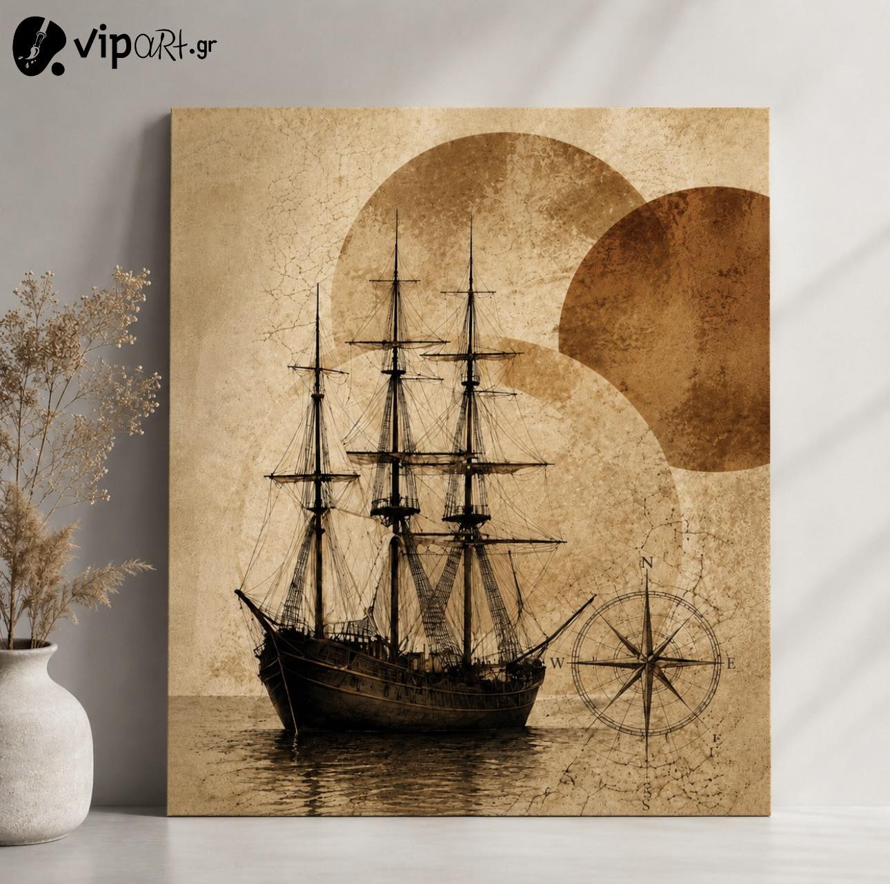 b1033 Πίνακας σε Καμβά Vintage Nautical Wall Art - Image 1