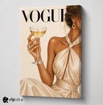 Πίνακας σε καμβά VOGUE Champagne Elegance – Luxury Fashion Canvas Wall Art - Image 2